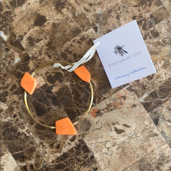 Noonday Collection Jewelry - Noonday Collection Gold and Orange Stone Bangle